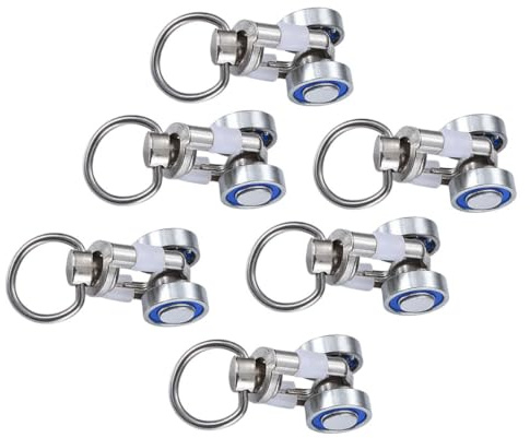 Kisangel Lot de 6 Roulettes Métalliques à Roulement pour Rideaux, Galets de Guidage Silencieux, Compatibles Rail de Plafond pour Fenêtres, Poulies de Fenêtre Robustes et Polyvalentes