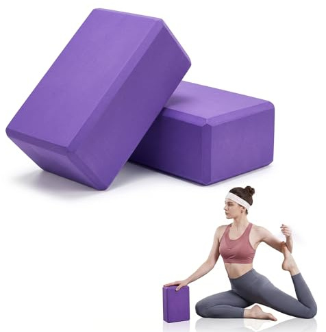 Carehabi 2 Pezzi Mattoncini Yoga 23×15×7.6cm Blocchi Yoga in Schiuma Eva per pilates Esercizi Stretching