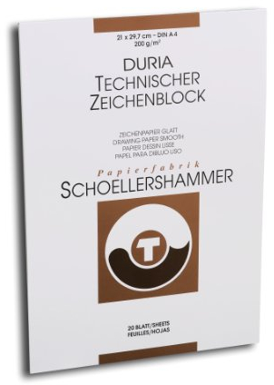 Schoellershammer Weißes Zeichenpapier Duria, Glatt, A4, 200 g/m², 20 Blatt, VF5003365