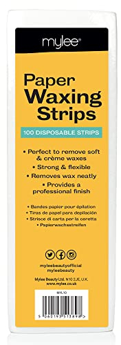 Mylee Professional Papierwachsstreifen (100er Pack) - Hervorragend, langlebig und leicht, Salonqualität, zur Haarentfernung zu Hause oder im Salon