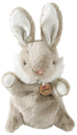 Bauer Spielwaren Theatrello Handpuppe Hase: Kuschelweiche Stoff-Puppe aus softem Plüsch, helles Grau-Beige, für Puppentheater und Lernspiele (11802)