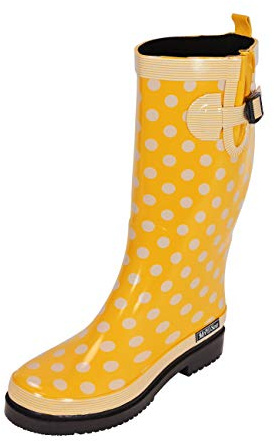 MADSea Bottes Caoutchouc Femme Ocean High Jaune Bottes de Pluie Tige Haute, Taille:38 EU
