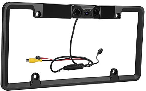 Car License Plate Frame Backup Camera Parking Sensor, 170° View Angle Universal IP67 Car License Plate Frame Camera, Vehicle Universal Reversing Assist Security