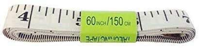 Dual Sided Tape Measure | Suitable for Measuring Body, Chest/Waist Circumference | Sewing Cloth Tailor Tape | Centimeters One Side/Inches Other Side | 60inch/150cm White