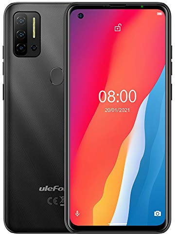 Android 11 Smartphone utan kontrakt, Ulefone Note 11P 4G mobiltelefon, Helio P60 Octa-Core 8 GB 128 GB, dubbla SIM-kort dedikerad 2 TB SD-förlängning, 48 MP fyrkamera 6,55 tum HD+ skärm, fingeravtryck svart