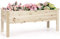 COSTWAY Jardinière Surélevée en Bois, Carré Potager Surélevé avec 5 Trous de Drainage, Hauteur de Travail Confortable pour Légumes, Herbes, Fleurs, Jusqu’à 100KG,120x 43,5 x 51CM,Naturel