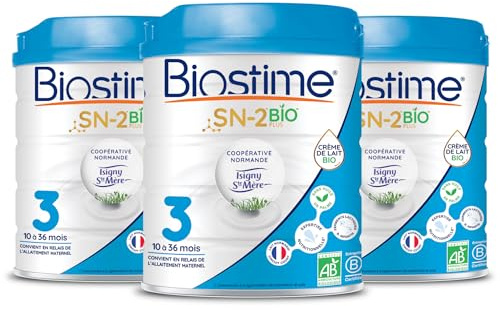 Biostime SN-2 Bio Plus Laits Infantiles Bio 3ème âge en poudre de 10 à 36 Mois 800 G - Lot De 3