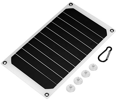 Jadeshay Panel Solar,10W 5A Cargador Solar Portátil Placa Solar con Puerto USB para Teléfono Móvil Viajes al Aire Libre, Montañismo y Acampada