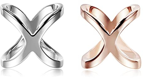 LumiSyne 2 Piezas Anillos De Bufanda Elegante En Forma De X Oro Plata Hebilla Broche Para Bufanda De Seda Accesorios De Decoración De Ropa Metálico Clip Para Bufandas Pañuelo Chal Mujer