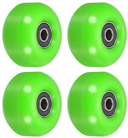 PATIKIL 52mm Skateboard Roues avec Roulements, 4 Paquet Rue Roues pour Skateboards Croisière Roue Rechange 95A, Vert Noir