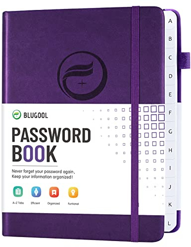 Password Book with Alphabetical Tabs, Hardcover Password Keeper 4.3x 5.7