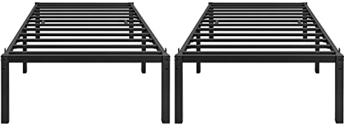 Yaheetech Set di 2 Rete Letto Singolo in Metallo per Materasso 90 × 190 cm