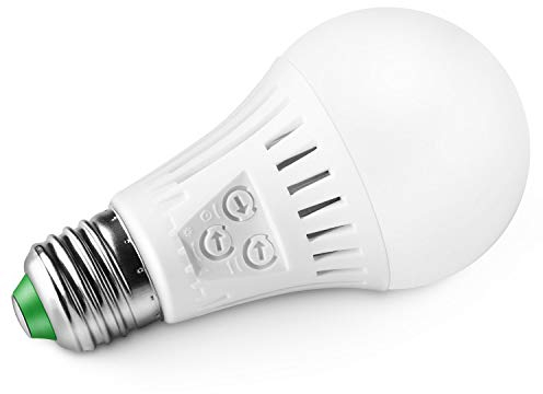 Elrigs Lampadina a LED E27 con sensore di movimento e sensore crepuscolare, 7 W, sostituisce lampadina da 60 W, portata, soglia di tempo e crepuscolare, luce bianca fredda (6000 K)