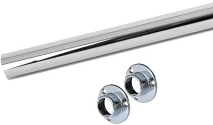 HOOZ Barra para colgar ropa de 120 cm para armario o montaje en pared – Barra de armario de 2,5 cm de diámetro – Tubo redondo de metal versátil en diferentes tamaños