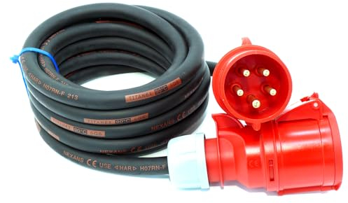 CEE Starkstromkabel (1,5m-50m) 32A Verlängerungskabel Titanex H07RN-F 5x6mm² mit PCE Shark Stecker und Kupplung, Business-Line von Event-Kabel (1,5 Meter)