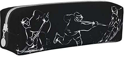 PAQGSREM Trousse à crayons Orca Whale Natation Grande capacité Trousse à crayons Trousse à crayons pour l'école Bureau Filles Garçons Adultes, Joueurs de hockey sur glace, Taille unique, Trousse à