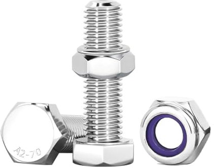 Drenky Tornillos Y Tuercas 10 Piezas M8 Juego De Tornillos Hexagonales Acero Inoxidable A2 V2A M8 X 30 mm Tuercas Autoblocantes Para Maquinaria, Muebles, Coches, Barcos, Impresión 3D