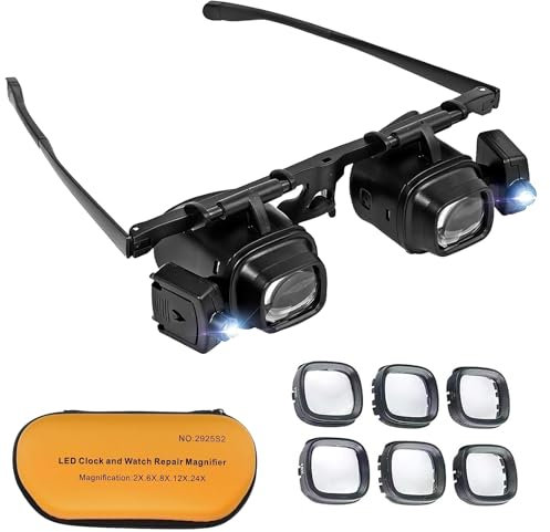 Kopflupe Mit Licht Kopfbandlupe Lupenbrille Mit Licht Stirnlupe Lupenbrille FüR BrillenträGer Stirnlupe Mit Beleuchtung Kopflupe Mit Licht Kopfbandlupe Lupenbrille Mit Licht(2X,4X,6X,10x,22x)