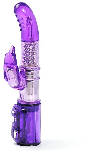 BeHorny Vibromasseur lapin, long 25 cm, point G, clitoris, jouet sexuel multi-vitesses, puissance incroyable, violet