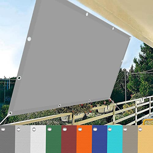 Tenda parasole rettangolare, 6,5 x 9 m, protezione UV al 98%, baldacchino per patio, cortile, prato, piscina, grigio chiaro con corde incluse, soluzione resistente all'ombra per esterni