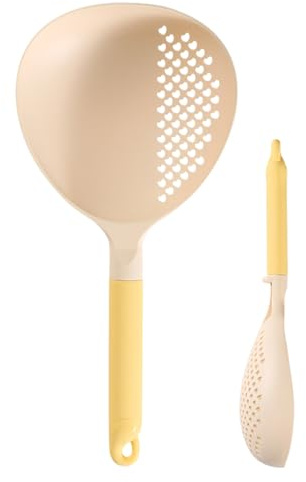 Cucharas de cocina - Mango de silicona grande cucharón | Cucharadas perforadas, utensilios de cocina, para servir el restaurante, apartamento, dormitorio, fideos, pasta, albóndigas, sopa de leg