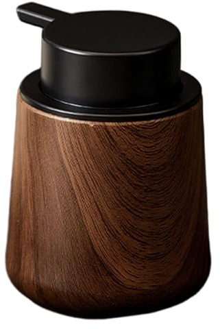 Dispenser di sapone in schiuma, dispenser di sapone in schiuma con venature del legno di noce a mano con pompa ricaricabile per cucina, bagno, casa, hotel, per uso quotidiano