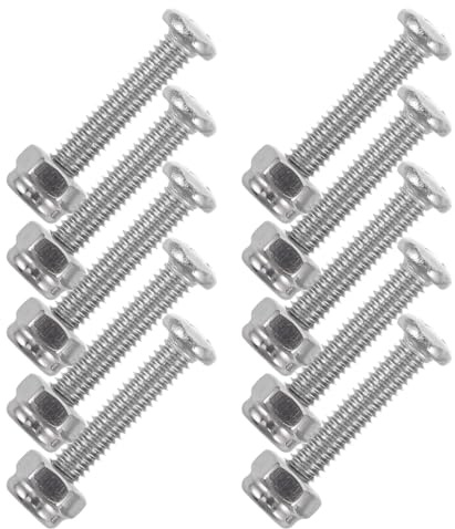 AMUSLESUR Kit de 12 Sets de Pernos de Conexión del Gabinete M4x20 Mm en Acero al Carbono Superficie Lisa para Mantenimiento de Mesas de Futbolín