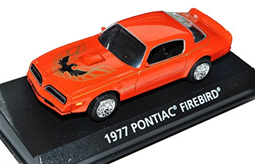 Motormax Pontiac Firebird Trans Am 1977 Coupe Orange mit Vogel 1/43 Modell Auto mit individiuellem Wunschkennzeichen