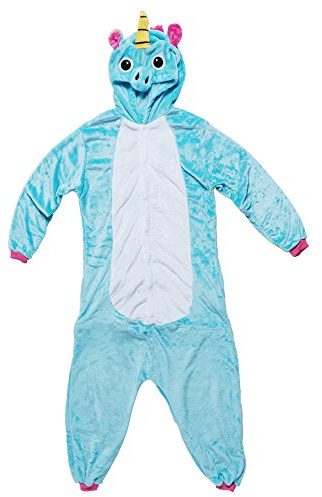 Katara 1744 Jumpsuit, Einhorn türkis rosa, Körpergröße 155-165cm (M)