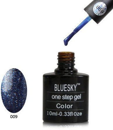 Bluesky One Step 09 Indigo Blue Sparkle 10ml Nail Gel Polish UV LED Soak Off 10ml