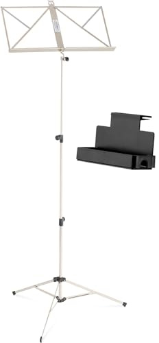 Classic Cantabile Notenständer Light Nickel Set - leichte Ausführung - mit Tasche - inkl. Ablagebox - vernickelt