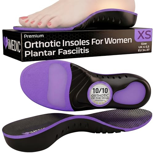 iMedic Plantillas ortopédicas para fascitis plantar, talla XS, soporte de arco para mujeres y hombres, plantillas para fascitis plantar, soporte ortopédico