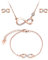 INFINIONLY Jewellery Sets, Women's Girl's 925 silver Necklace Bracelet and Earrings Studs, Elegant infinity symbol pendant bracelet earrins, Inlaid zircon, rose gold