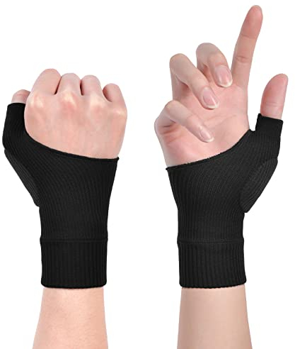 ACWOO Arthritis Gloves, Elastic Wrist Support Thumb Support Brace with Gel, Breathable Comfortable Carpal Tunnel Splint per Relieves Wrist Thumb Pain, Sprains, Tendonitis and Joint Pain (S)