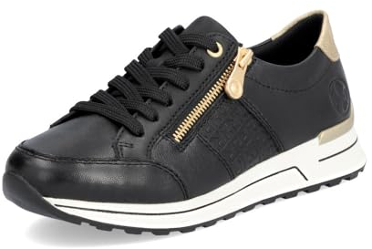 Rieker Damen Low-Top Sneaker N1406, Frauen Halbschuhe, lose Einlage,Freizeitschuhe,Laufschuhe,schnürschuhe,schnürer,schwarz (00),40 EU / 6.5 UK