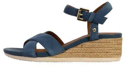 Geox D Ischia Corda B - Sandalo con Zeppa Donna, Avio,