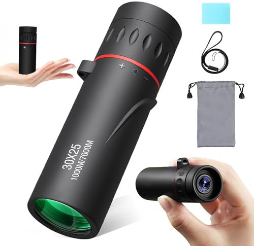 30X25 Monokulares Fernrohr Erwachsene Monoculars Mini Portable Wasserdicht Teleskop Zoom Monocular Teleskop für Erwachsene Vogelbeobachtung Reisen Jagd Konzert Sport im Freien