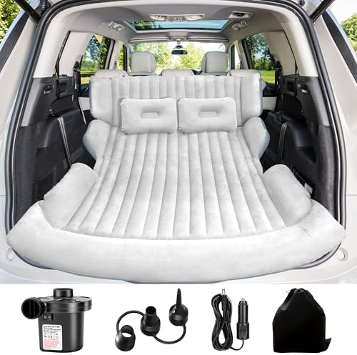 AearKing Matelas pneumatique pour SUV, matelas gonflable épais pour camion, lit gonflable double face avec 2 oreillers et pompe à air, matelas de camping pour siège arrière, lit gonflable pour SUV