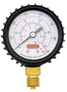 USRRMPBC 1 manómetro de presión de 0-4500/0-100 PSI, Herramientas de medición, Equipo de elaboración de Cerveza, Herramientas de Barra de Cerveza casera(0-100 PSI)