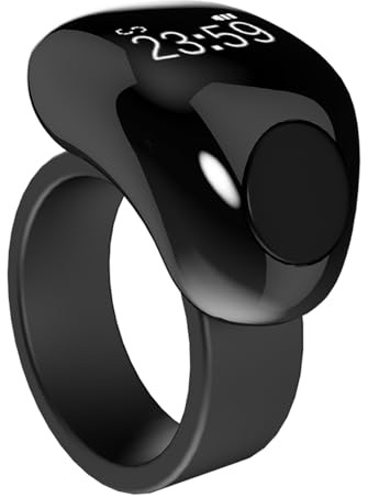 Cuifati Anello Tasbih Digitale Intelligente Regolabile Promemoria Elegante di Preghiere per Matrimoni Batteria Ai Polimeri di Litio (inclusa) (20 e 22 mm)