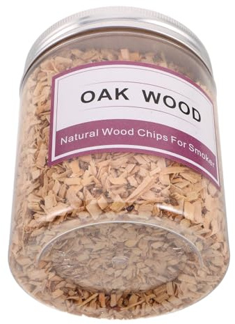 TOYANDONA Astillas de Madera de Roble para Ahumar Barbacoa 130-140g, Virutas Naturales para Caja de Ahumado y Ahumadores, Uso en Parrillas y Cocina Molecular al Aire Libre