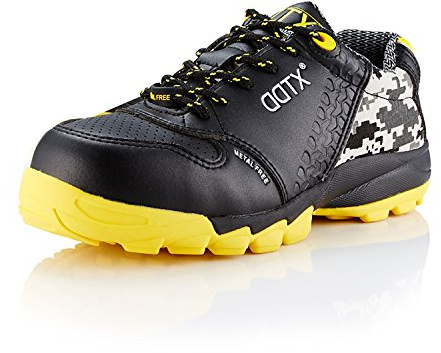 DDTX S1P Men's Athletic Work Shoes Lightweight Composite Toe Safety Shoes Black (6)