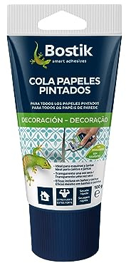 BOSTIK COLA PAPELES PINTADOS Blanco, Cola Papel Pintado Pared, Adhesivo Reparador, Acabado Final Transparente, Todo Tipo de Papeles Pintados, Ideal para Esquinas y Juntas, Listo para Usar, Tubo 100 g
