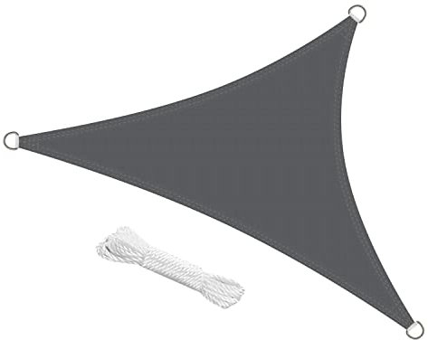 swift Sonnensegel Dreieckig 3x3x3 Meter UV Schutz HDPE Wetterbeständig Atmungsaktiv Dreieck 3x3x3m Sonnenschutz Balkon Garten und Terrasse, Anthrazit