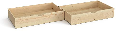 VitaliSpa Bettschublade Schubladenbett Aufbewahrung Everest 98x20 modern Rollschublade Kinderzimmer Bett Zubehör Spielzeug Ablage Kiefer Massivholz Kinderbett Spielturmbett (Natur)