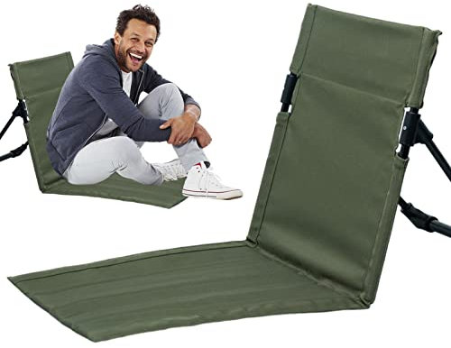 Hitburu Camping-Bodenstuhl - Klappbare Strandkörbe für den Außenbereich | Reisestühle Tribünenkissen Rückenlehne Strandliege für Camping Bootfahren Stadionbestuhlung
