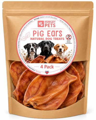 Premium Pig Ears, Dog Treat, 4 Pack