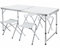 JUMI Klappbarer Campingtisch - Beistelltisch mit 4er Stuhle Set, Klapptisch zum Camping, Multifunktion - Balkon möbel Set, gartenmöbel Set - Tischhöhenverstellung (Weiß)