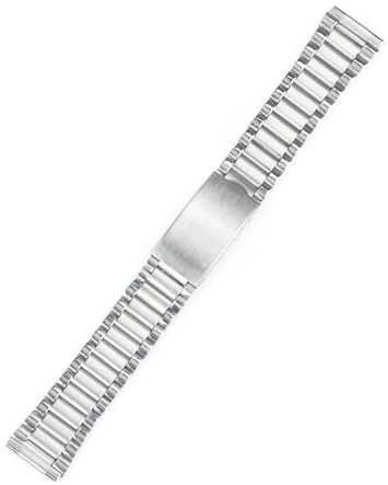 BOLEXA Universal klockarmband i rostfritt stål Metallurrem med hopfällbart spänne platt munklocka kedja 12/14/18/20 mm klocka(Color:Silver,Size:14mm)