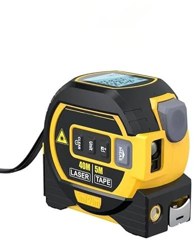 Ruban à mesurer laser infrarouge 3 en 1, Règle tout-puissante, règle tout-puissante, ruban à mesurer numérique avec laser, télémètre laser avec écran LED, outil de mesure laser(Yellow)